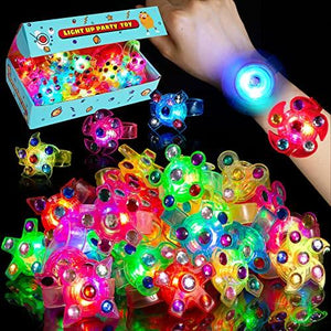 Mikulala Birthday Party Favors for Kids Goodie Bag Stuffers 24 Pack, LED Light Up Toys Bracelet Stress Relief Anxiety Toys Bulk Halloween Party Glow in The Dark Party Supplies Return Gifts for Kids - Glow-Paradise