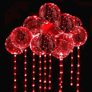 10 PACKS LED Bobo Balloons,Transparent LED Light Up Balloons,Helium Style Glow Bubble Balloons with String Lights for Party Birthday Wedding Festival Decorations (Red) - Glow-Paradise