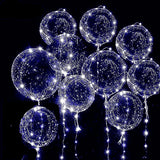 10 PACKS LED Bobo Balloons,Transparent LED Light Up Balloons,Helium Style Glow Bubble Balloons with String Lights for Party Birthday Wedding Festival Decorations (White) - Glow-Paradise
