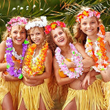 Garma Hawaiian Leis, 72Pcs Luau Party Supplies Including 36Pcs Necklace, 12Pcs Headbands and 24Pcs Wristbands, Tropical Themed Party Favors Flower Leis Beach Party Decoration for Summer Vacation, Birthday, Wedding - Glow-Paradise