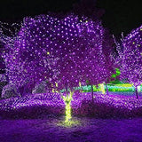 Funpeny Halloween 360 LED Net Lights, 12ft x 5ft 8 Modes Waterproof Connectable Halloween Decorations for Outdoor Garden Party Decor (Purple) - Glow-Paradise