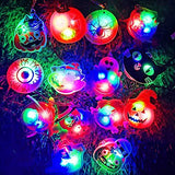Halloween Lights- 24 pcs Halloween LED Necklace Bracelets Pumpkin Ghost Pirate Spider Eyeball Necklace Halloween Party Favor Light up Flashing Decoration Trick Treats Gift Bag Fillers for Women Men Family Pack - Glow-Paradise