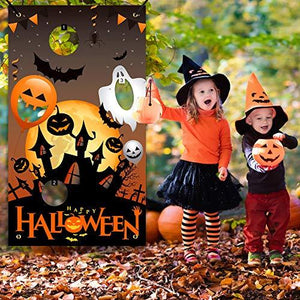 Figoal Halloween Bean Bag Toss Game with Pumpkin Ghost Bat Kids Children Family Party Halloween Night Theme Indoor/Outdoor Parties Supplies Decoration - Glow-Paradise