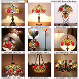 WERFACTORY Tiffany Floor Lamp Red Rose Flower Stained Glass Arched Lamp 10X18X64 Inches Gooseneck Adjustable Corner Standing Reading Light Decor Bedroom Living Room (LED Bulb Included) S001 Series - Glow-Paradise