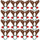 16 pcs - Christmas Reindeer Antlers Headband Deer for Holiday Kid's Party Favors - Glow-Paradise