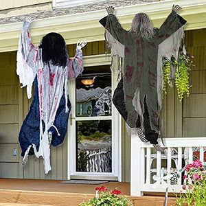 JOYIN 2 Pack Halloween Climbing Zombies Wall Decoration, 35.4’’ Halloween Climbing Dead Zombie Decoration for Halloween Haunted House Prop Decor Halloween Outdoor, Yard Decoration Halloween Holiday Party - Glow-Paradise