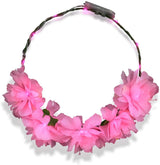 LED Light Up Flowers Halo Headband (Pink Color, 1 Quantity Per Pack) - Glow-Paradise