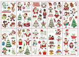 Christmas Temporary Tattoos for Kids - 105pcs Styles Waterproof Mixed Style Cartoon Fake Tattoo, Glow in The Dark Tattoos for Boys Girls Christmas Decorations (10Sheets) - Glow-Paradise
