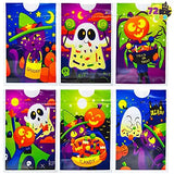 JOYIN 72 Pcs Halloween Small Plastic Treat Bags with 6 Character Designs, Halloween Mini Candy Bags, Small Trick or Treat Bags, Plastic Goodie Bags for Halloween Party Favors - Glow-Paradise