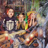 1000 sqft Spider Webs Halloween Decorations Bonus with 77 Fake Spiders, Super Stretch Cobwebs for Halloween Indoor and Outdoor Party Supplies - Glow-Paradise