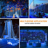 Curtain Lights 200 LED Curtain String Lights 6.56x6.56FT USB Powered Fairy String Hanging Light with Remote 8 Light Modes Backdrop Light for Indoor Outdoor Wedding Bedroom Window Party Christmas Decor - Glow-Paradise