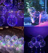 LED Balloons 10 Pack, Light Up Balloons 20 Inches Clear Helium Bobo Balloons, Glow Bubble Balloons with String Lights for Valentines Day Halloween Christmas Wedding Birthday Party Decoration - Glow-Paradise