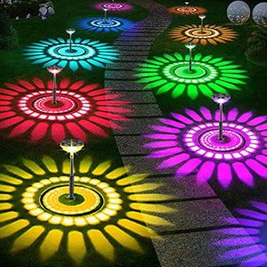 Dikesitu Bright Solar Pathway Lights 8 Pack, Solar Lights Outdoor Waterproof Color Changing, LED Solar Garden Lights Decorative for Path Walkway Yard Landscape Lawn Patio Multicolor&Warm White - Glow-Paradise