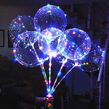 6 PACKS LED Light Up BoBo Balloons with Stick,3 Levels Flashing LED String Lights,20 Inches Bubble Balloons, Air Pump, for Christmas Birthday Party Decoration - Glow-Paradise