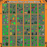 Partywind 250 Styles Glow Halloween Party Supplies, Luminous Halloween Temporary Tattoos for Kids Birthday Party Decorations Favors, Halloween Gifts Goodie Bag Fillers (24 Sheets) - Glow-Paradise