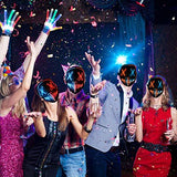 Halloween Scary Mask with LED Gloves Kit, LED Costume Mask EL Wire Light Up Mask for Halloween Costume Festival Cosplay(Red & blue) - Glow-Paradise