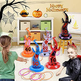 Dokeawo Inflatable Witch Hat Ring Toss Game, 16 Pcs Halloween Ring Toss Games Funny Garden Toys for Kids Adults Halloween Party Ring Toss Set - Glow-Paradise