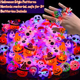 62 PCS Light up Halloween Toys Gifts Party Favors,50 LED Rings 6 Spin Necklaces 6 Glow Bracelets for Kids Stress Relief Fidget Toy Halloween Party Supplies Glow in The Dark Halloween Treat Bag Filler - Glow-Paradise