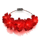 LED Light Up Flowers Halo Headband (Red Color, 1 Quantity Per Pack) - Glow-Paradise