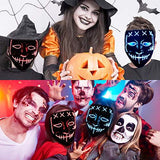 JUEYINGBAILI Scary Purge Costume Mask- Light Up Led Cosplay Creepy Masks- Cosplay Costumes- Purge Masks- Costume Masks - Glow-Paradise