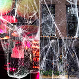 1400 sqft Halloween Spider Web Decorations, Super Stretch Fake Spider Webs, White Webbing Spooky Cobwebs Halloween Supplies for Halloween Party Decorations Bar Haunted House - Glow-Paradise