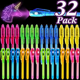 32 Pack Invisible Ink Pen with UV Black Light Secret Spy Pens Magic Disappearing Ink Markers School Supplies Kids Party Favors Halloween Birthday Gift for Boys Girls Goodie Bags Stuffer (2 Style) - Glow-Paradise
