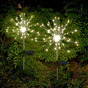 Anordsem Solar Garden Lights Solar Firework Lights Solar Powered String Light with 2 Lighting Modes Twinkling and Steady-ON for Garden, Patio, Yard, Flowerbed, Parties (Warm White) - Glow-Paradise