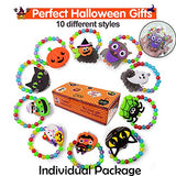 Coluans Halloween LED Bracelets 10 Pack Halloween Party Favors for Kids Halloween Trick Or Treat Goodies Beaded Flashing Bracelets Light Up Bracelets Glow in the Dark Party Favors - Glow-Paradise