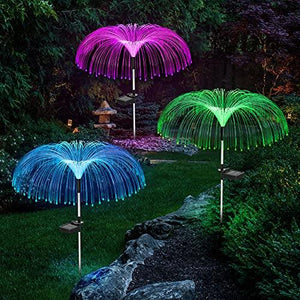 Solar Christmas Decorations Flower Lights Outdoor Garden Waterproof, Vosaro Solar Yard Lights Decorative, 7 Color Changing Solar Stake Light for Pathway Patio Lawn Xmas Decor, 3 PCS - Glow-Paradise