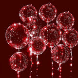 10 PACKS LED Bobo Balloons,Transparent LED Light Up Balloons,Helium Style Glow Bubble Balloons with String Lights for Party Birthday Wedding Festival Decorations (Red) - Glow-Paradise