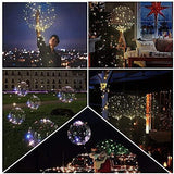 LED Light Up Bobo Baloons 10 Packs, 20 Inches Clear Helium Transparent Balloons 15 pcs, Glow in The Dark Ballons for Christmas Wedding Birthday Valentines Day Halloween Party Decoration - Glow-Paradise
