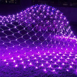 Funpeny Halloween 360 LED Net Lights, 12ft x 5ft 8 Modes Waterproof Connectable Halloween Decorations for Outdoor Garden Party Decor (Purple) - Glow-Paradise