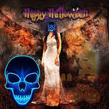 halloween Masks Scary Masks for Adults Festival Party with 3 Flash Modes Blue led face mask for Halloween Dance Party Birthday - Glow-Paradise