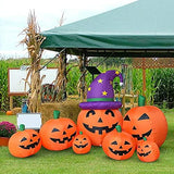 Outdoor Halloween Decorations Inflatables Yard Blow Up Decor Lawn Light Up Happy Pumpkin Family LED Light Up 9 feet x 4.5 feet by HappyThings! - Glow-Paradise