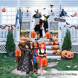 BEMISO Halloween Trick or Treat Bags With LED light Halloween Candy Basket Tote Bags Multipurpose Reusable Goody Bucket for Kids Halloween Party Favors (Orange) - Glow-Paradise