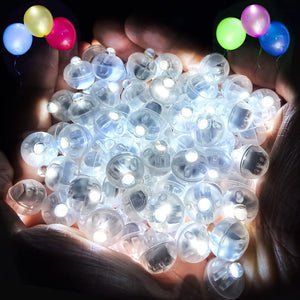 100PCs Mini Led Lights, Led Balloons Light up Balloons for Party Decorations Neon Party Lights for Paper Lantern Easter Eggs Birthday Party Wedding Halloween Christmas Decoration - White - Glow-Paradise