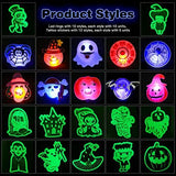 Garma 110Pcs Halloween Party Favors Bulk Include 50Pcs Halloween LED Light Up Rings+60Pcs Light Up Tattoo Stickers For Boys Girls Halloween Gift Party Decoration, Halloween Party Supplies - Glow-Paradise