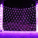 Funpeny Halloween 360 LED Net Lights, 12ft x 5ft 8 Modes Waterproof Connectable Halloween Decorations for Outdoor Garden Party Decor (Purple) - Glow-Paradise