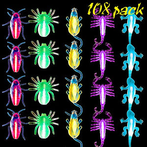 108 PCS Halloween Glow Sticks Bulk ,Halloween Light Up Necklaces, Glow in The Dark Party Favors For Kids and Adults, Halloween Light up toys Treat Bag Fillers (40 Glow Sticks+20 Bugs+20 Ropes+28 Rings) - Glow-Paradise