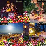 Solar Outdoor Lights 7 Rose Flowers Solar Garden Lights Garden Stake Lights Path Decorative Rose Lights for Patio Yard Pathway Landscape Enlarged Solar Panel (White) - Glow-Paradise