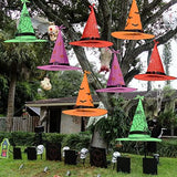 Joomer Halloween Decorations Lighted Witch Hats, 8Pcs Hanging Glowing Witch Hats 44ft Halloween Outdoor Lights String with 8 Lighting Modes for Outdoor, Garden, Yard, Tree - Glow-Paradise