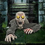 Halloween Light-Up Zombie Groundbreaker Animated with bloodstain and Creepy Sound for Halloween Outdoor, Lawn, Yard, Patio Decoration, Halloween Haunted House Decorations - Glow-Paradise