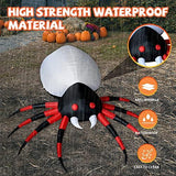 GOOSH 4 FT Width Halloween Inflatable Outdoor Red Legged Spider with Magic Light, Blow Up Yard Decoration Clearance with LED Lights Built-in for Holiday/Party/Yard/Garden - Glow-Paradise