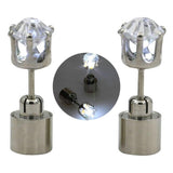 LED Light Up Diamond Shape Stud Earrings (White Color, 1 Pair Per Pack) - Glow-Paradise