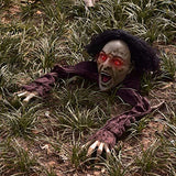 FUN LITTLE TOYS Crawling Zombie Halloween Decorations with LED Light-Up Eyes and Sound, Scary Zombie Groundbreaker Halloween Decor, Outdoor, Yard - Glow-Paradise