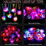 DIYASY 63 Pack Halloween Party Favors for Kids, Light Up Necklace Lighted Rings LED Flash Bracelets Brooches Bulk Glow Toys Party Supplies Decorations - Glow-Paradise
