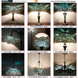 WERFACTORY Tiffany Floor Lamp Sea Blue Stained Glass Dragonfly Arched Lamp 12X18X64 Inches Gooseneck Adjustable Corner Standing Reading Light Decor Bedroom Living Room (LED Bulb Included) S147 Series - Glow-Paradise