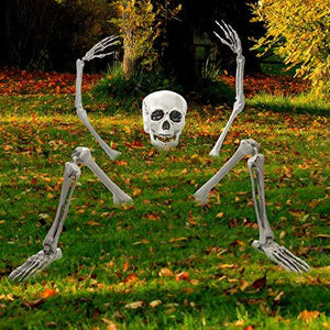 Skeleton Stakes for Outdoor Yard Halloween Decorations - Life-Sized Groundbreaker Skeleton in Front Lawn Garden - Glow-Paradise