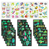 Luminous Temporary Tattoos for Kids, 224pcs Mixed Style Patterns Fake Funny Cute Waterproof Cartoon Tattoo with Mermaid, Pirate, Insect, Traffic Car for Kids Boys Girls Party Supplies Favor (20 Sheets) - Glow-Paradise