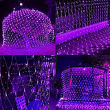 Funpeny Halloween 360 LED Net Lights, 12ft x 5ft 8 Modes Waterproof Connectable Halloween Decorations for Outdoor Garden Party Decor (Purple) - Glow-Paradise